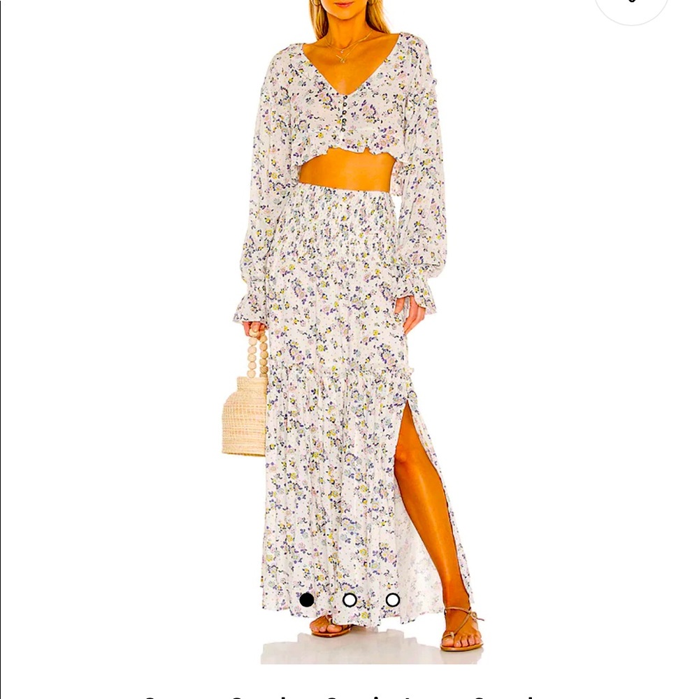 Free People two piece crop top and maxi skirt